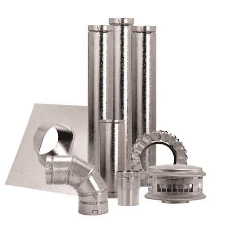 Duravent DuraVent 4 in. D X 84 in. L Aluminum/Galvanized Steel Vent Pipe Kit 4BV-KNT